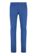 Blue Slim Flat Front Pants 1