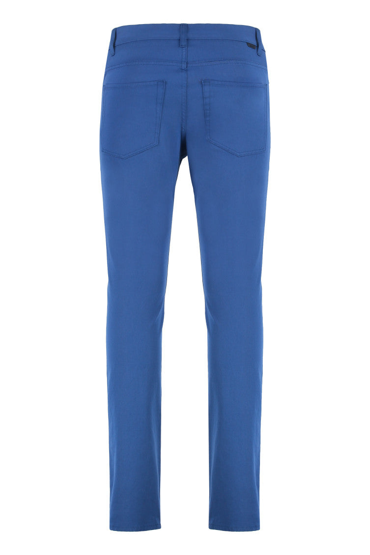 Blue Slim Flat Front Pants 2