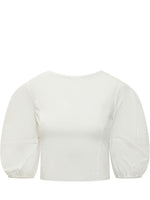 White Solid Round Neck Top 1