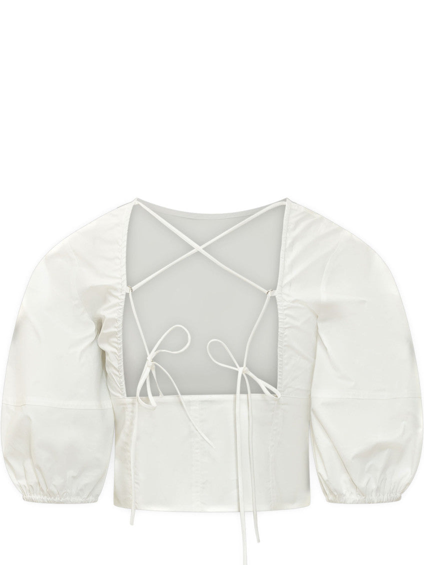 White Solid Round Neck Top 2