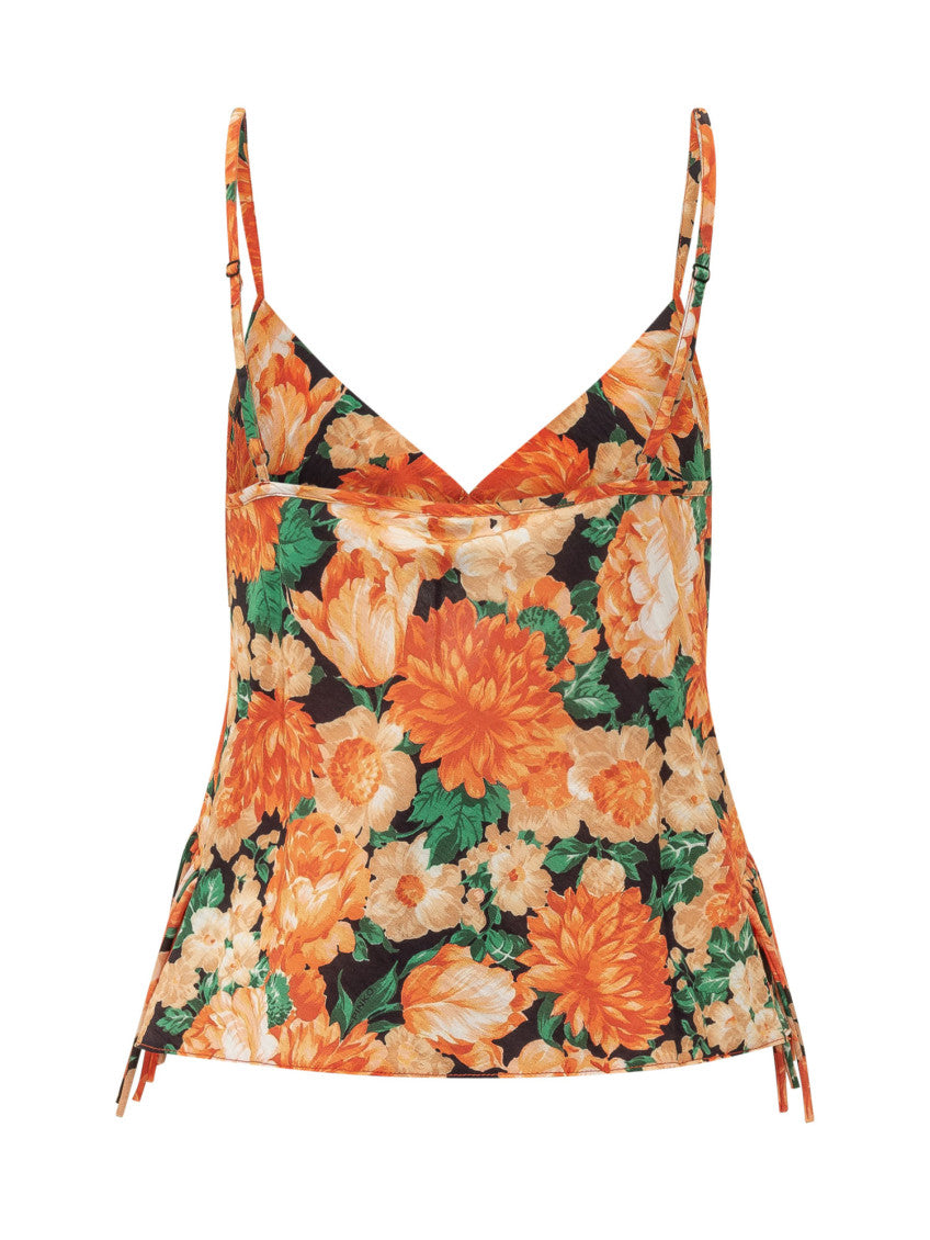 Multicolor Floral V Neck Top 2