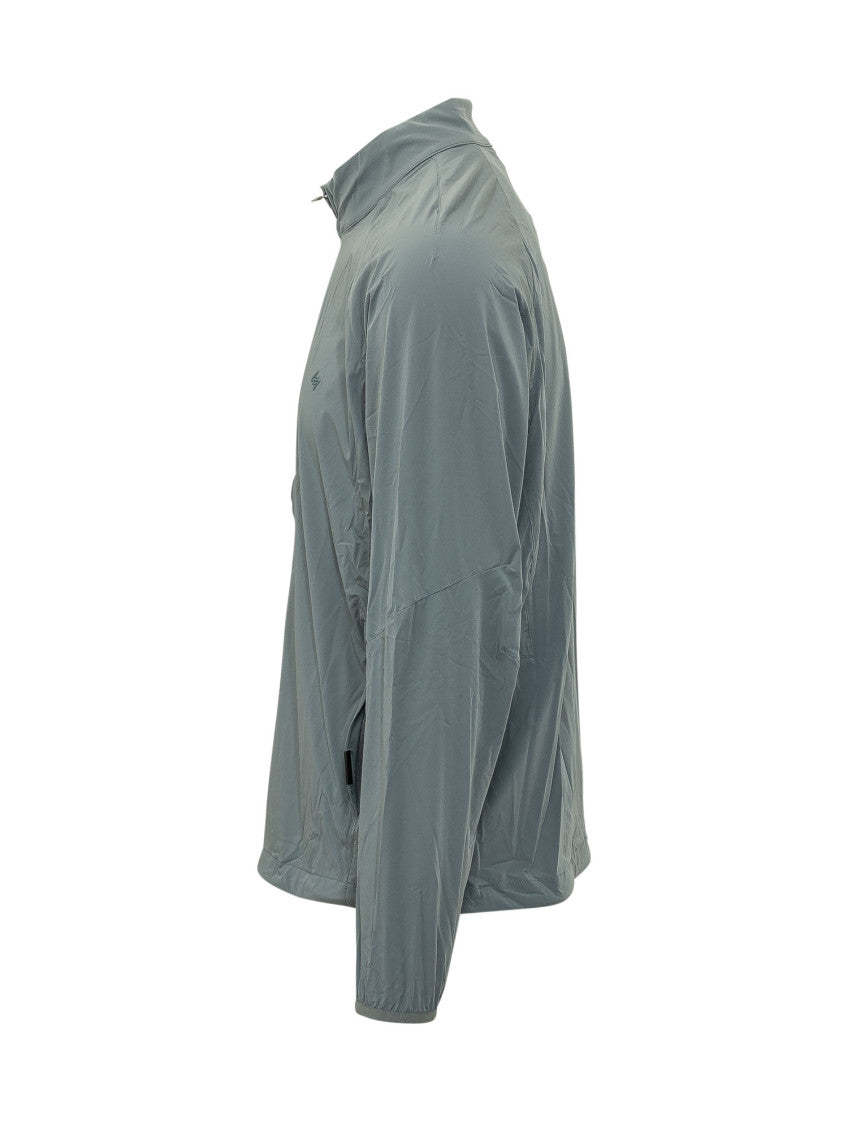 Grey Solid Mock Collar Jacket 2