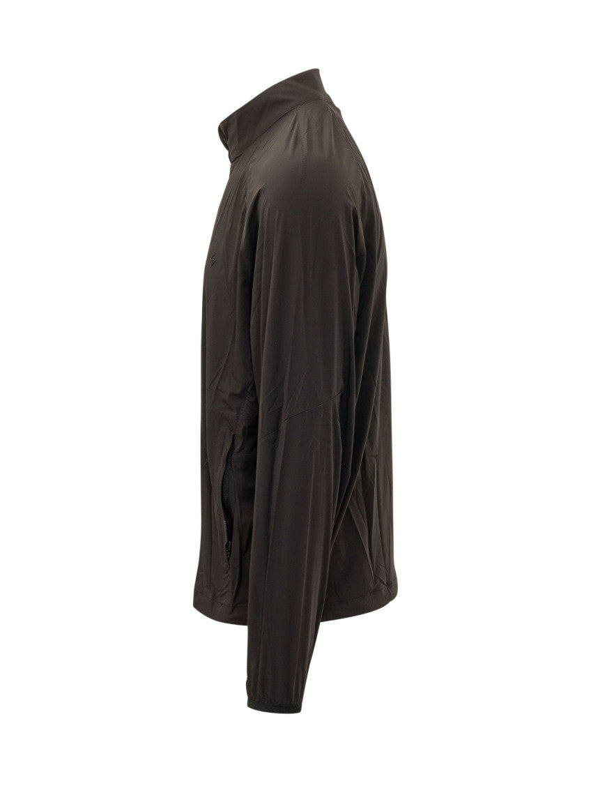 Black Solid Mock Collar Jacket 2