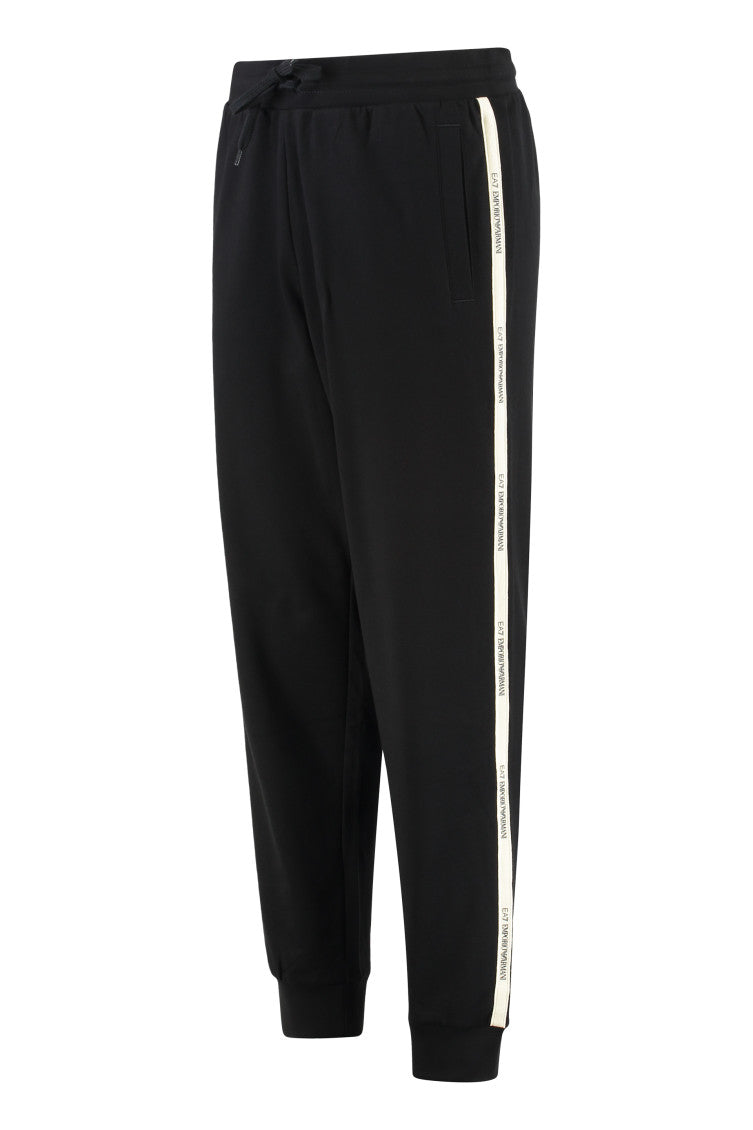 Black Cotton Logo Joggers 3