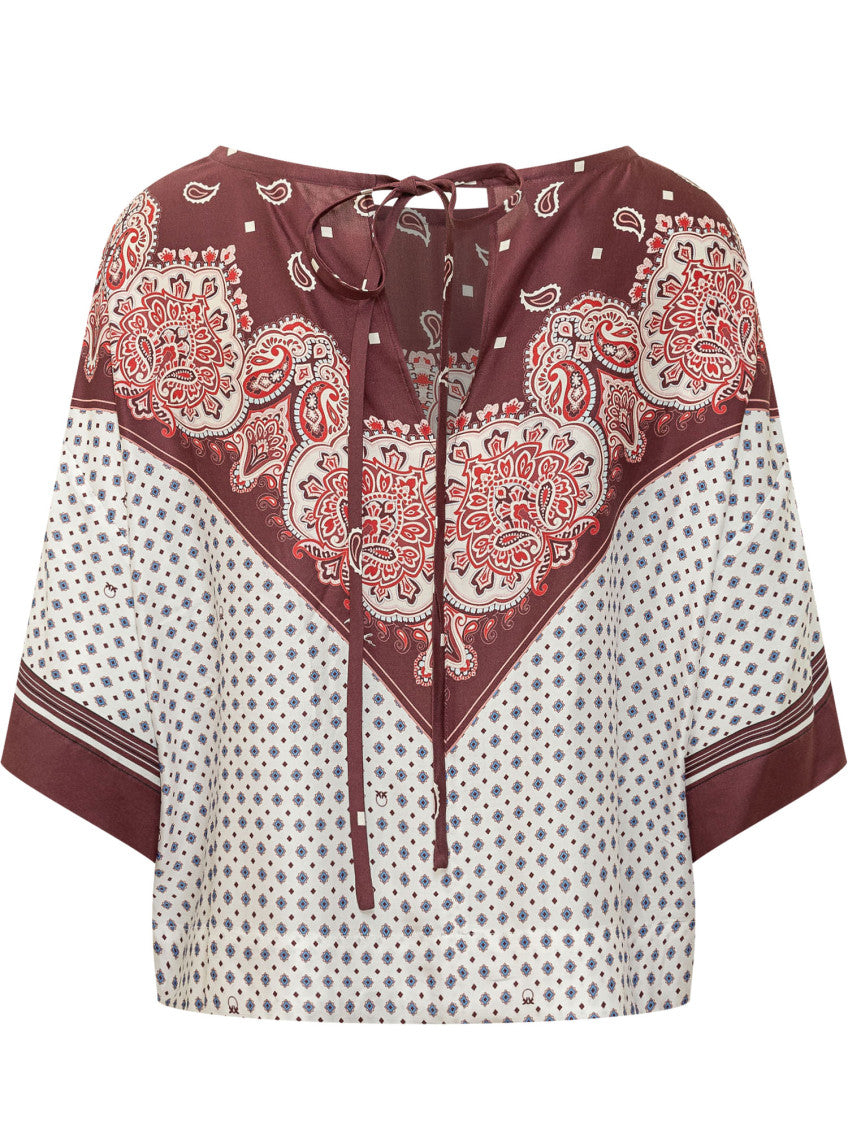 Red Paisley Round Neck Top 2
