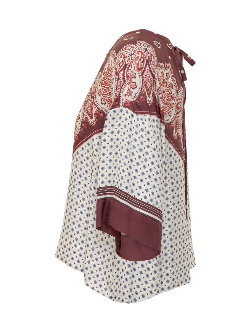 Red Paisley Round Neck Top 3