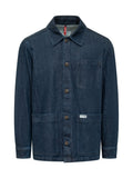 Blue Solid Shirt Collar Jacket 1
