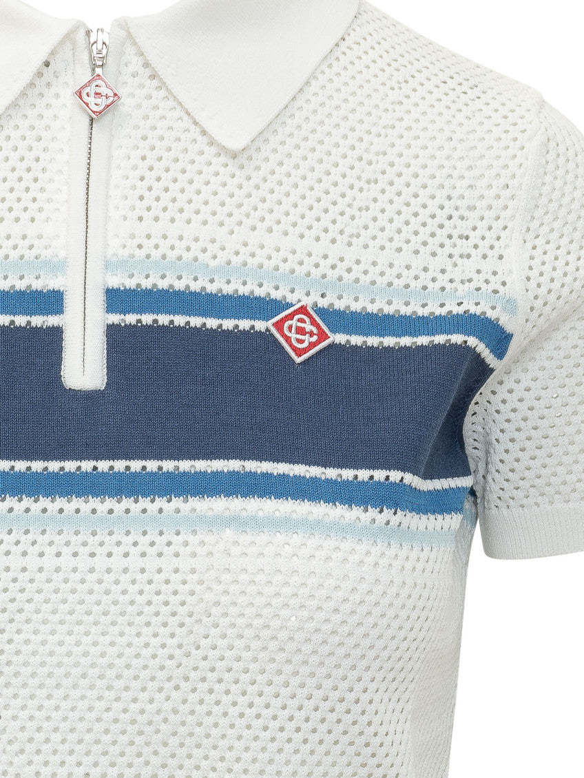 White Logo Shirt Collar Polo 3