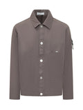 Grey Solid Shirt Collar Jacket 1