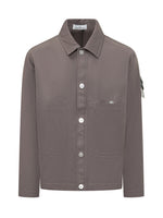 Grey Solid Shirt Collar Jacket 1