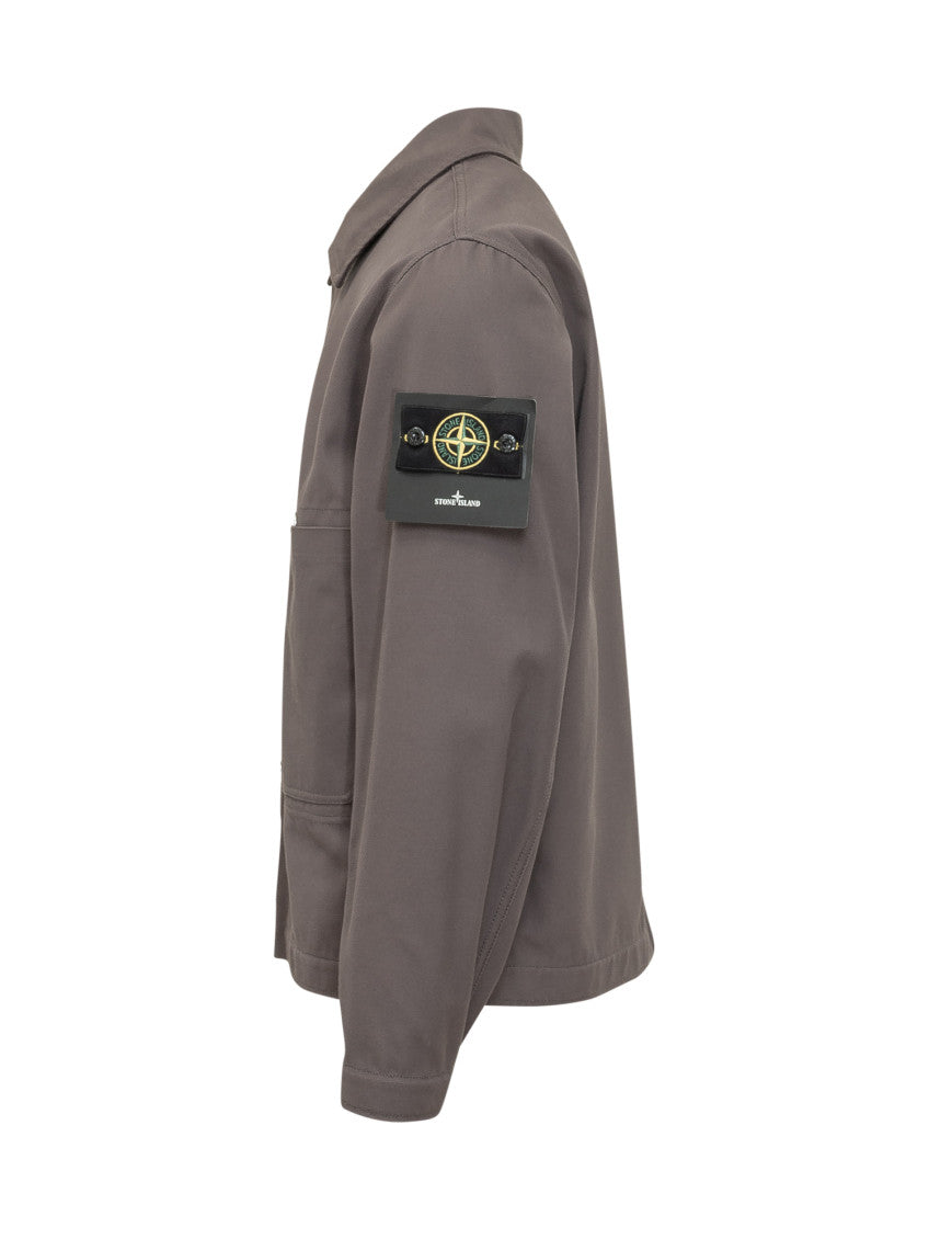 Grey Solid Shirt Collar Jacket 2