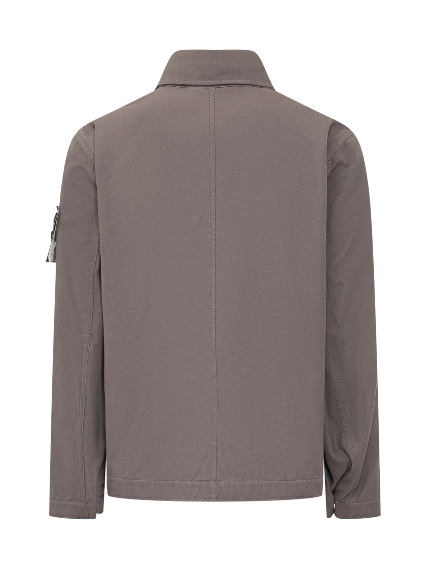 Grey Solid Shirt Collar Jacket 3