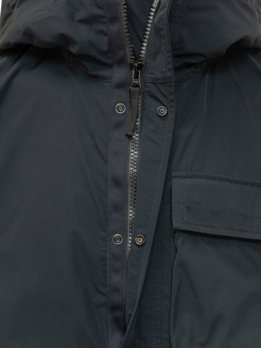 Dark Blue Solid Hood Jacket 3