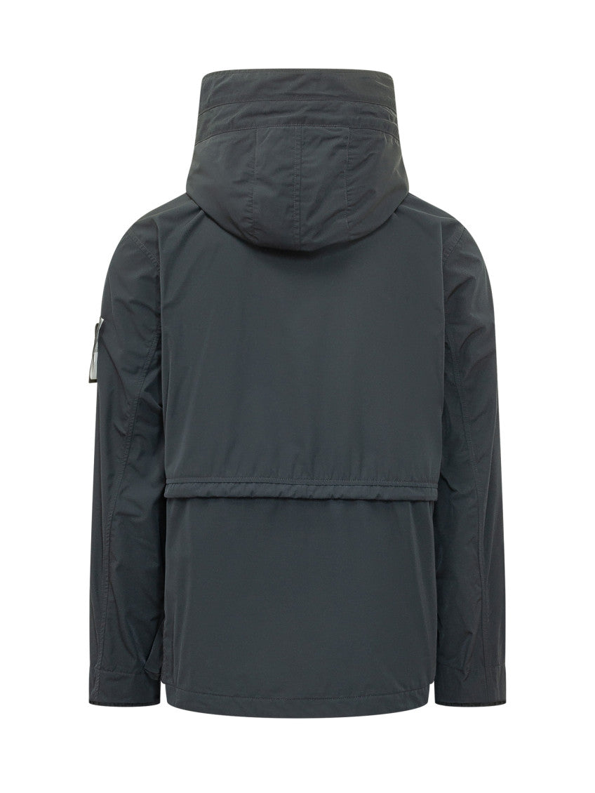 Dark Blue Solid Hood Jacket 4