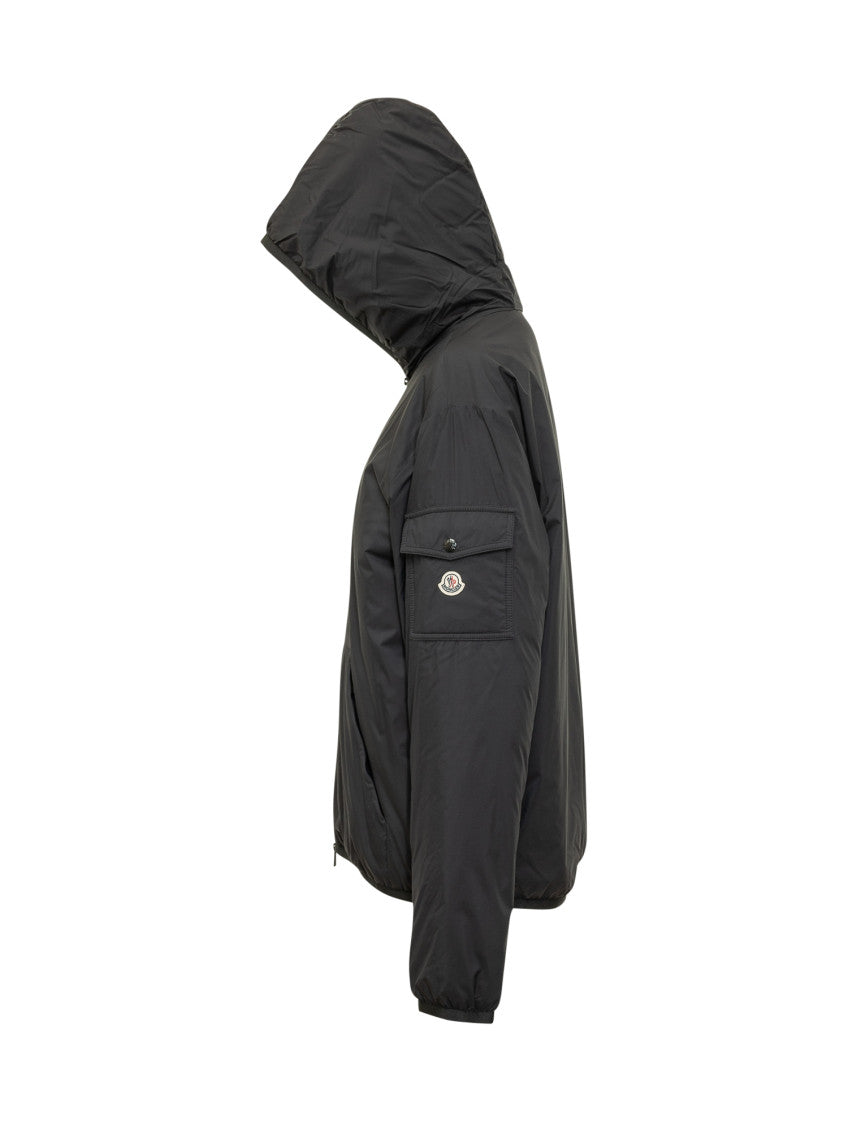 Black Solid Hood Jacket 2