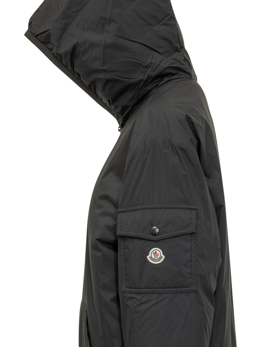 Black Solid Hood Jacket 3