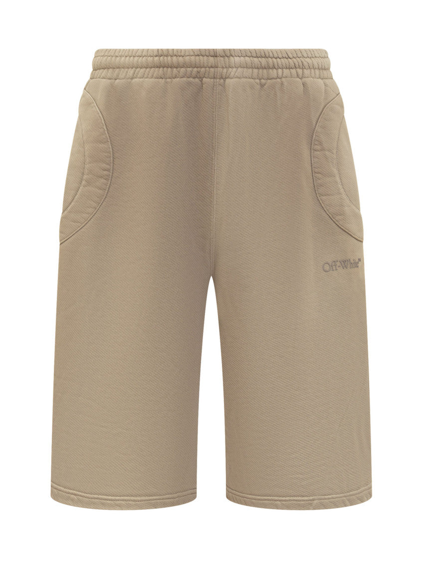 Beige Logo Shorts 1