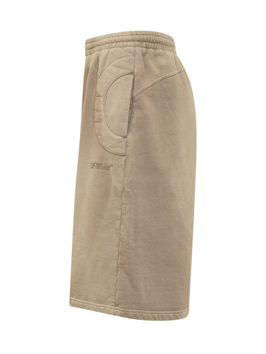 Beige Logo Shorts 2