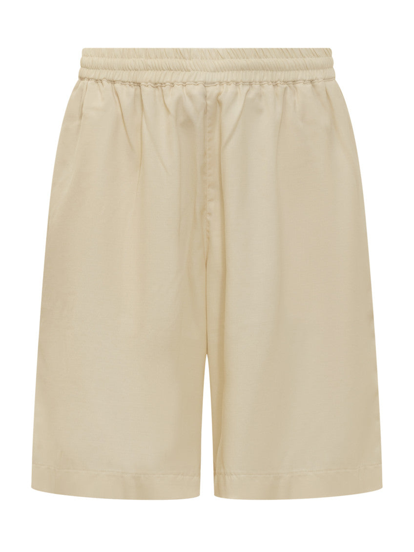 Beige Solid Shorts 1