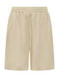 Beige Solid Shorts 1