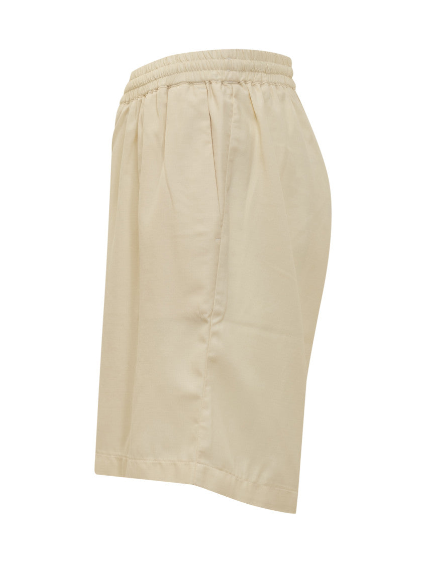 Beige Solid Shorts 2