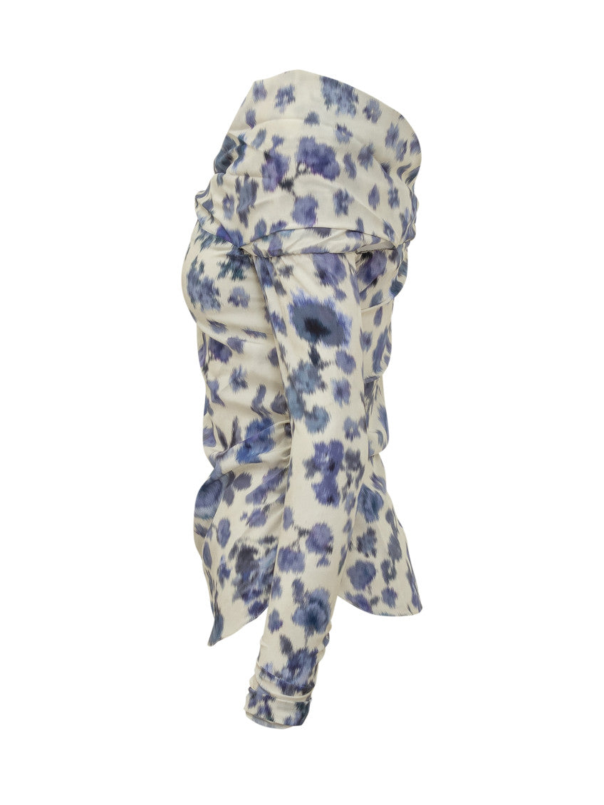 Blue Floral Off Shoulder Top 3