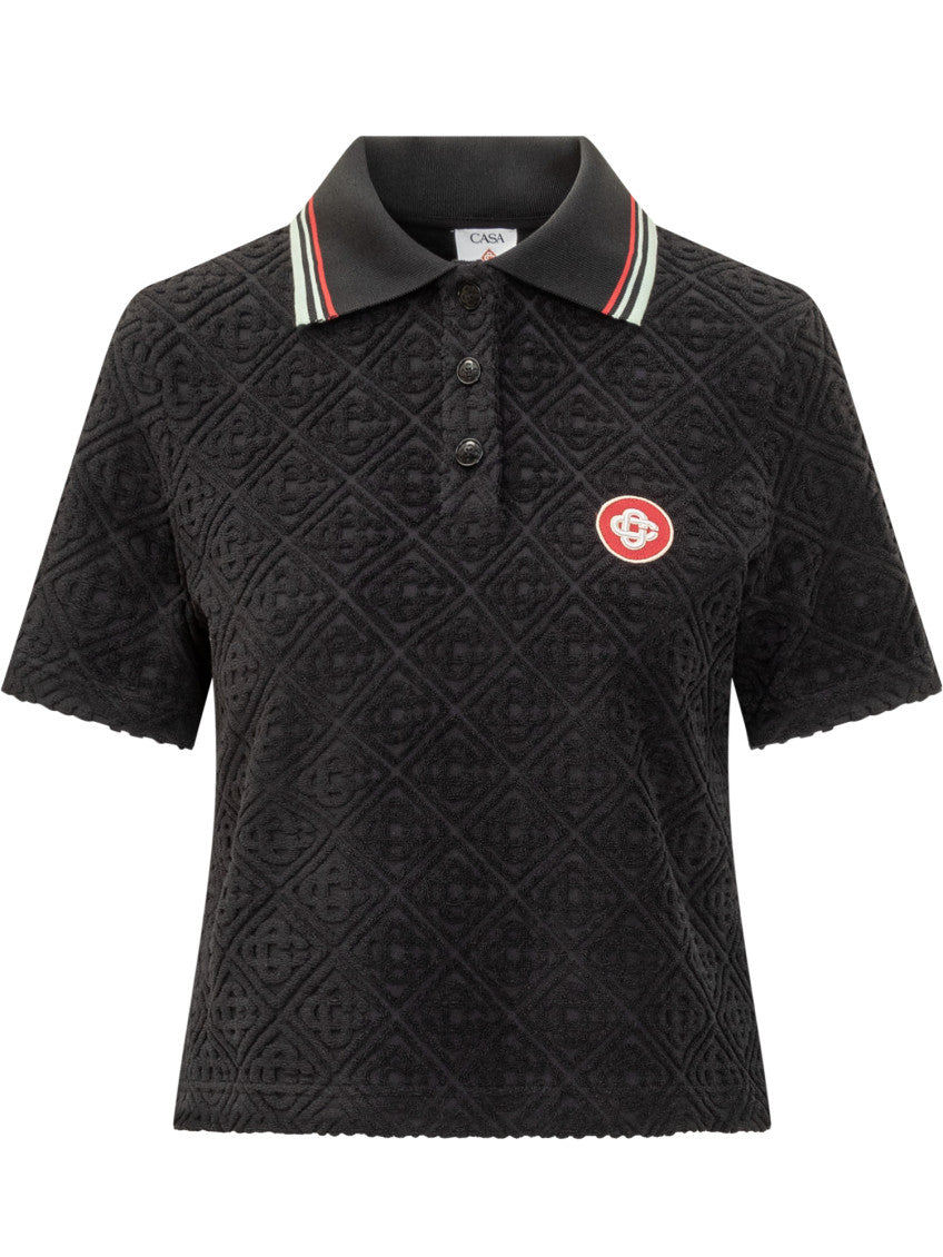 Black Logo Shirt Collar Polo 1