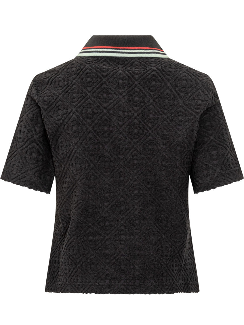 Black Logo Shirt Collar Polo 2