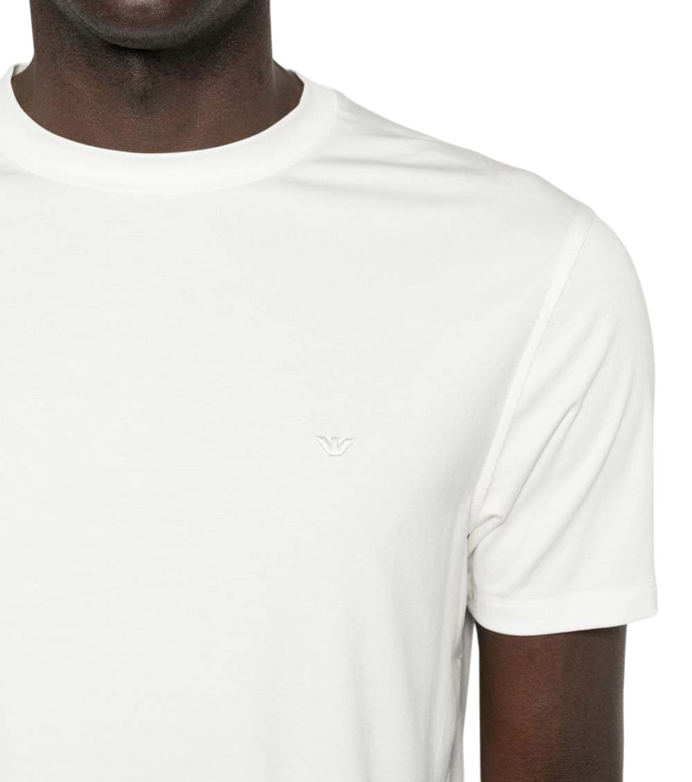 White Solid Crew Neck T-Shirt 5