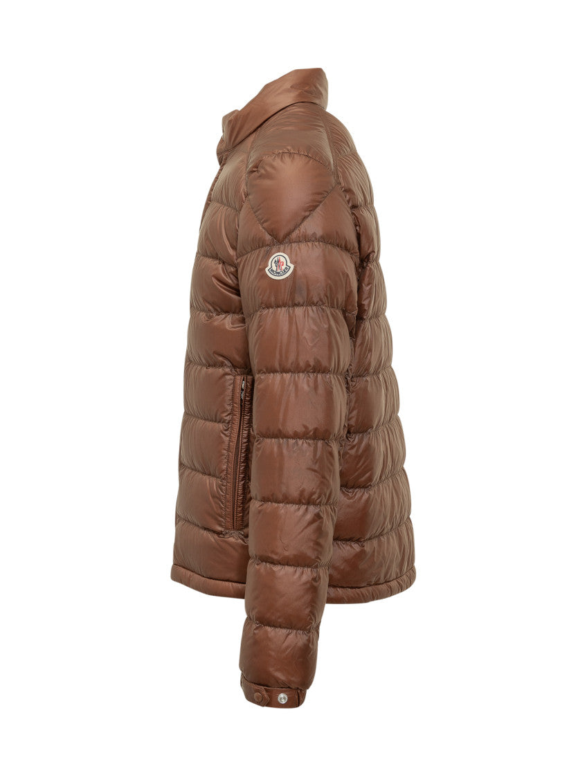 Brown Quilted Mock Collar Jacket 2