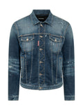 Blue Distressed Shirt Collar Jacket 1