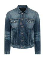 Blue Distressed Shirt Collar Jacket 1