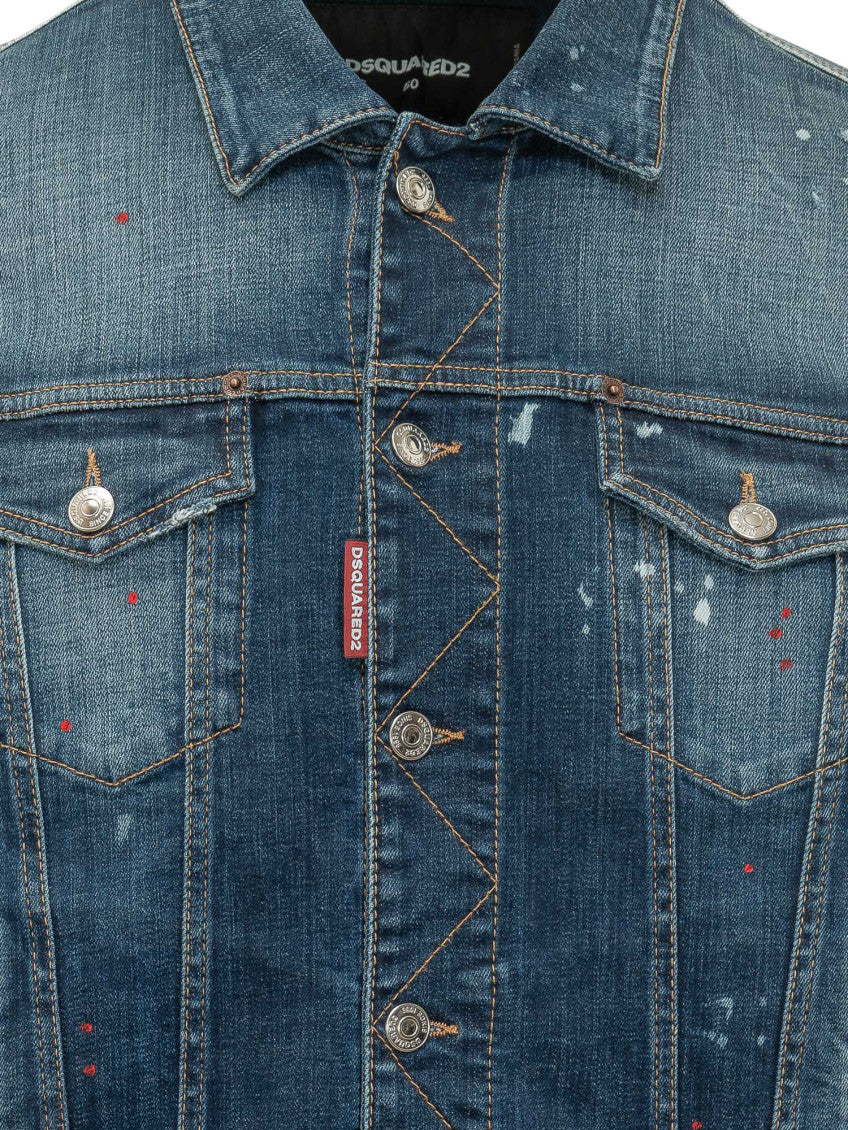 Blue Distressed Shirt Collar Jacket 3