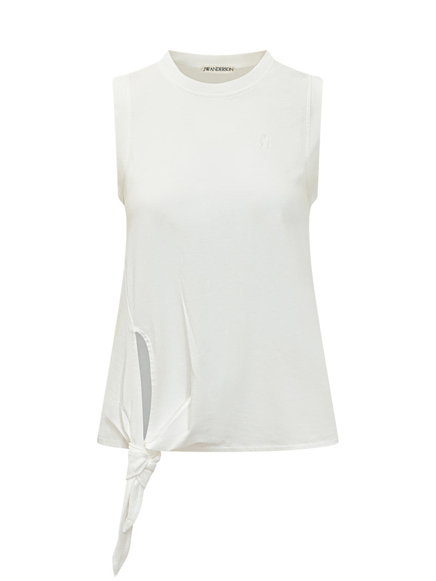 White Solid Crew Neck Top 1