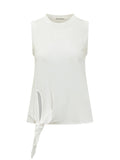 White Solid Crew Neck Top 1