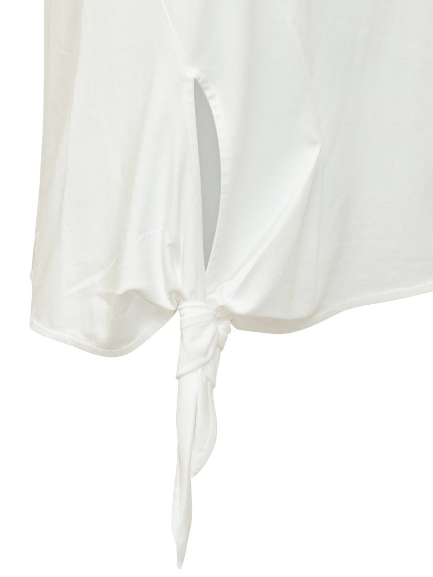 White Solid Crew Neck Top 3