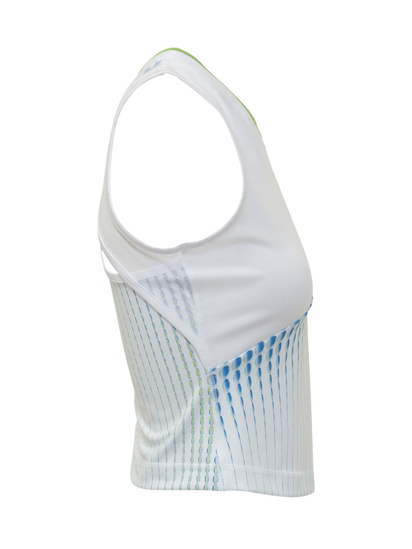 White Printed V Neck Top 3