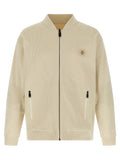 Beige Solid Band Collar Jacket 1