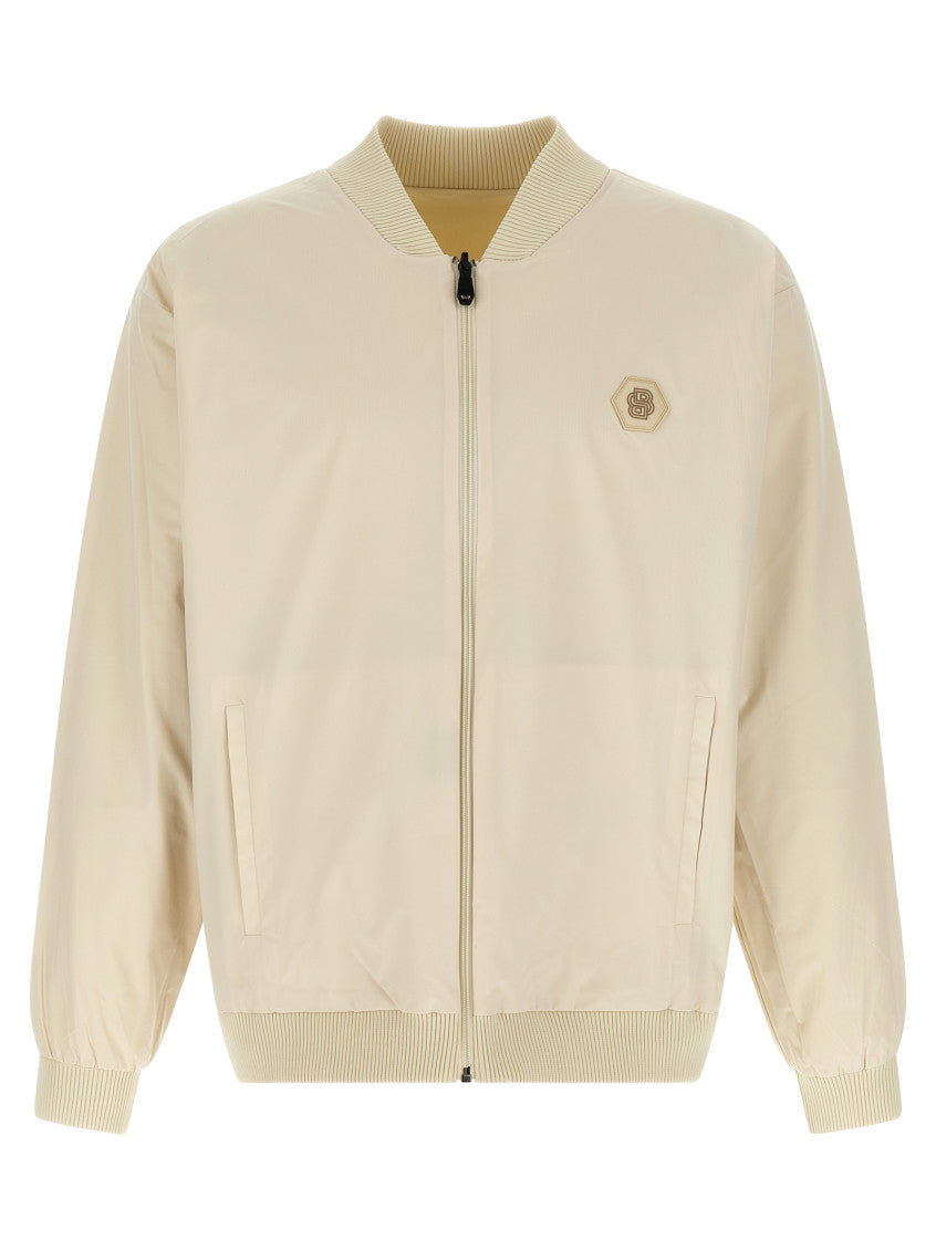 Beige Solid Band Collar Jacket 2