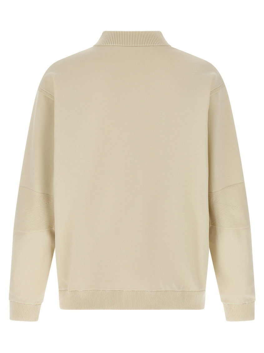 Beige Solid Band Collar Jacket 3