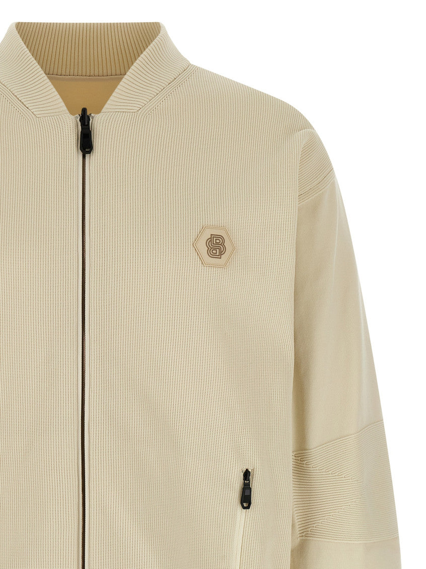 Beige Solid Band Collar Jacket 4