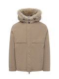 Beige Solid Hood Jacket 1