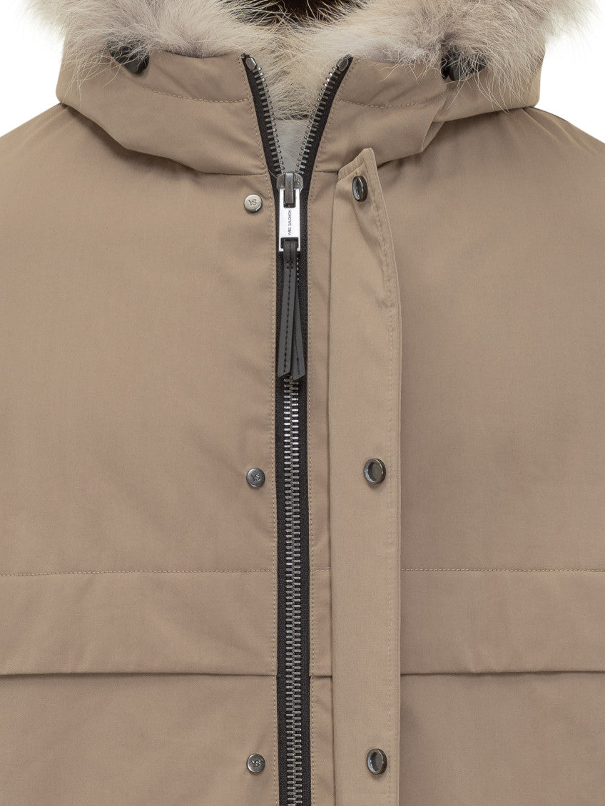 Beige Solid Hood Jacket 3