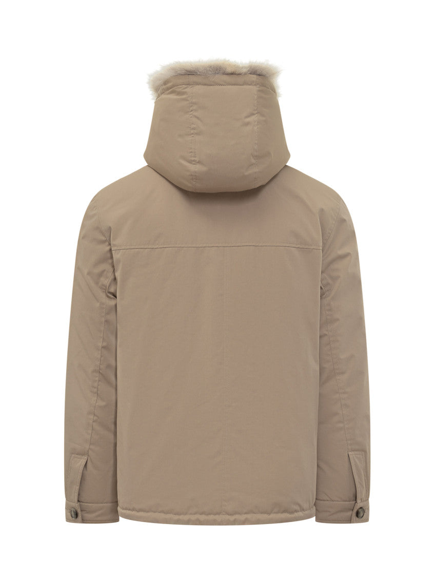 Beige Solid Hood Jacket 4