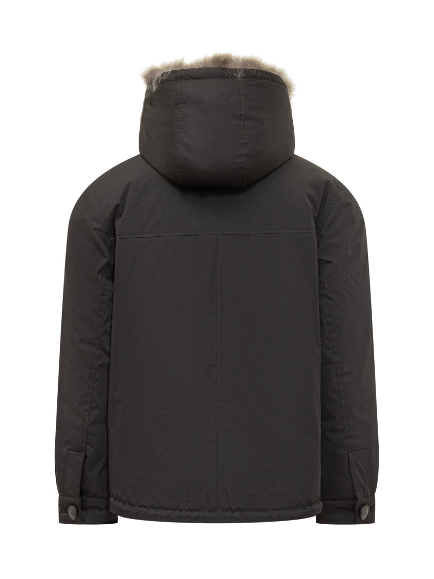 Black Solid Hood Jacket 4