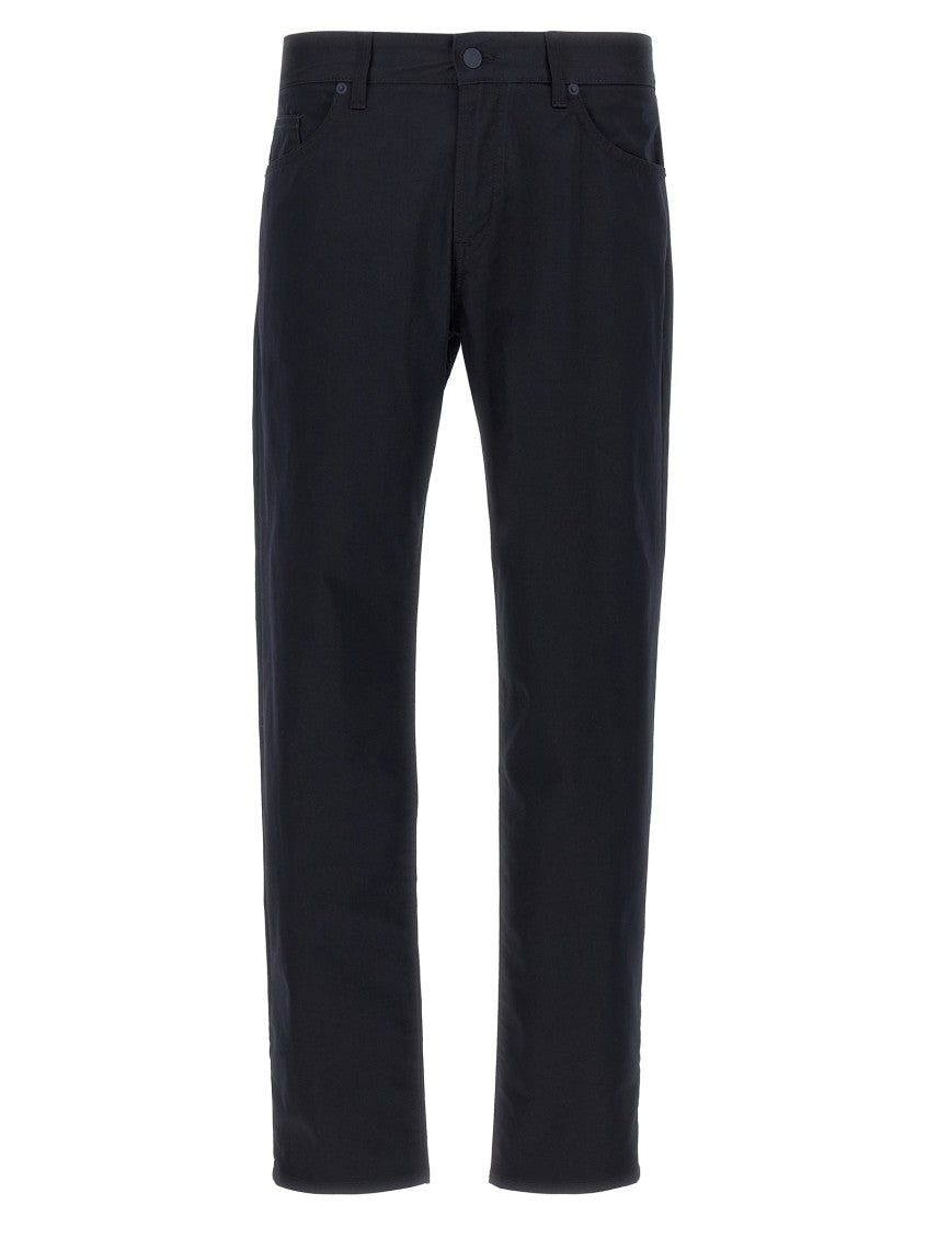 Dark Blue Straight Flat Front Pants 1