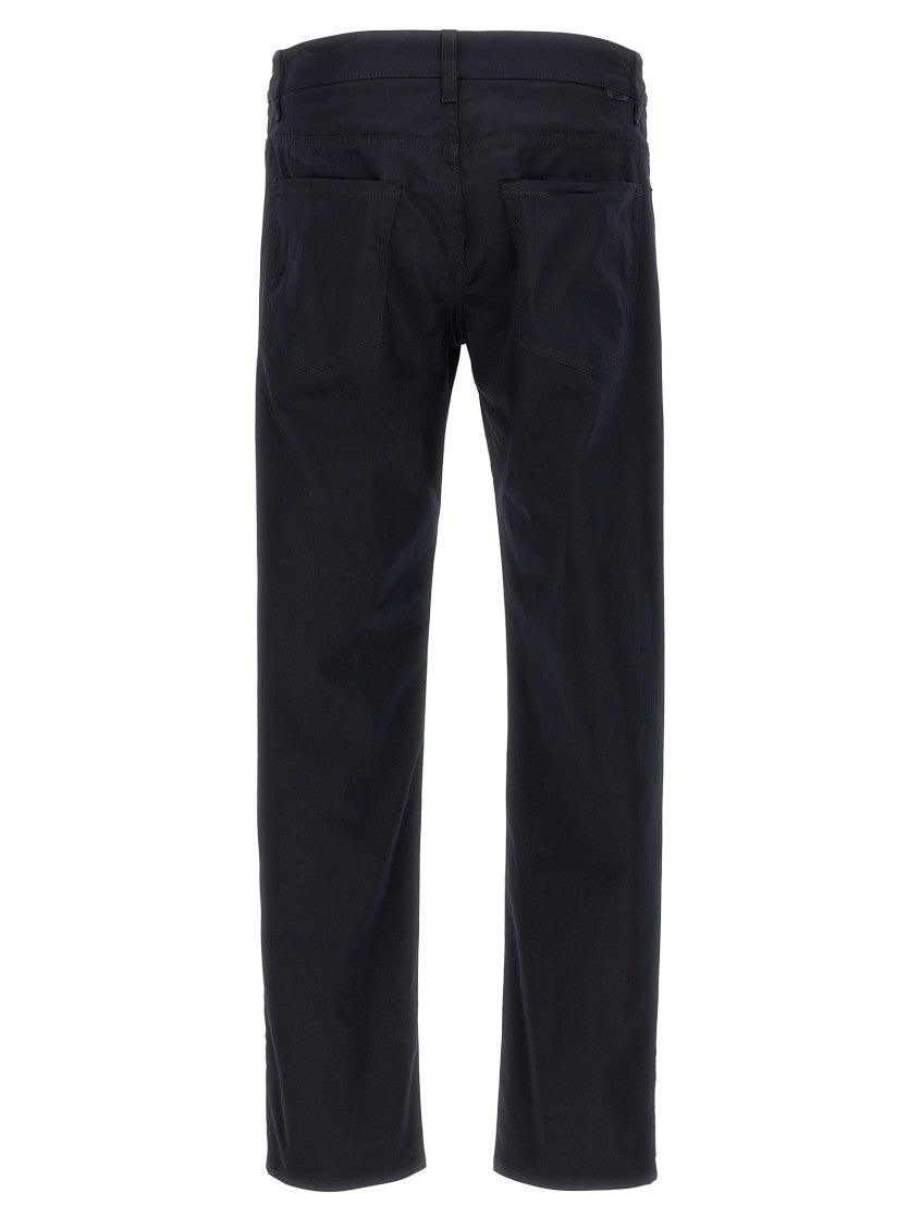 Dark Blue Straight Flat Front Pants 2