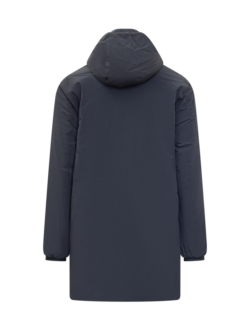 Dark Blue Solid Hood Jacket 4