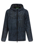 Blue Printed Hood Jacket 1