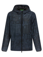 Blue Printed Hood Jacket 1